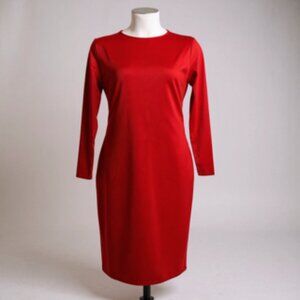 Red Bodycon Sheath Dress Long Sleeve Plus Size XL Stretch Cocktail Party Evening